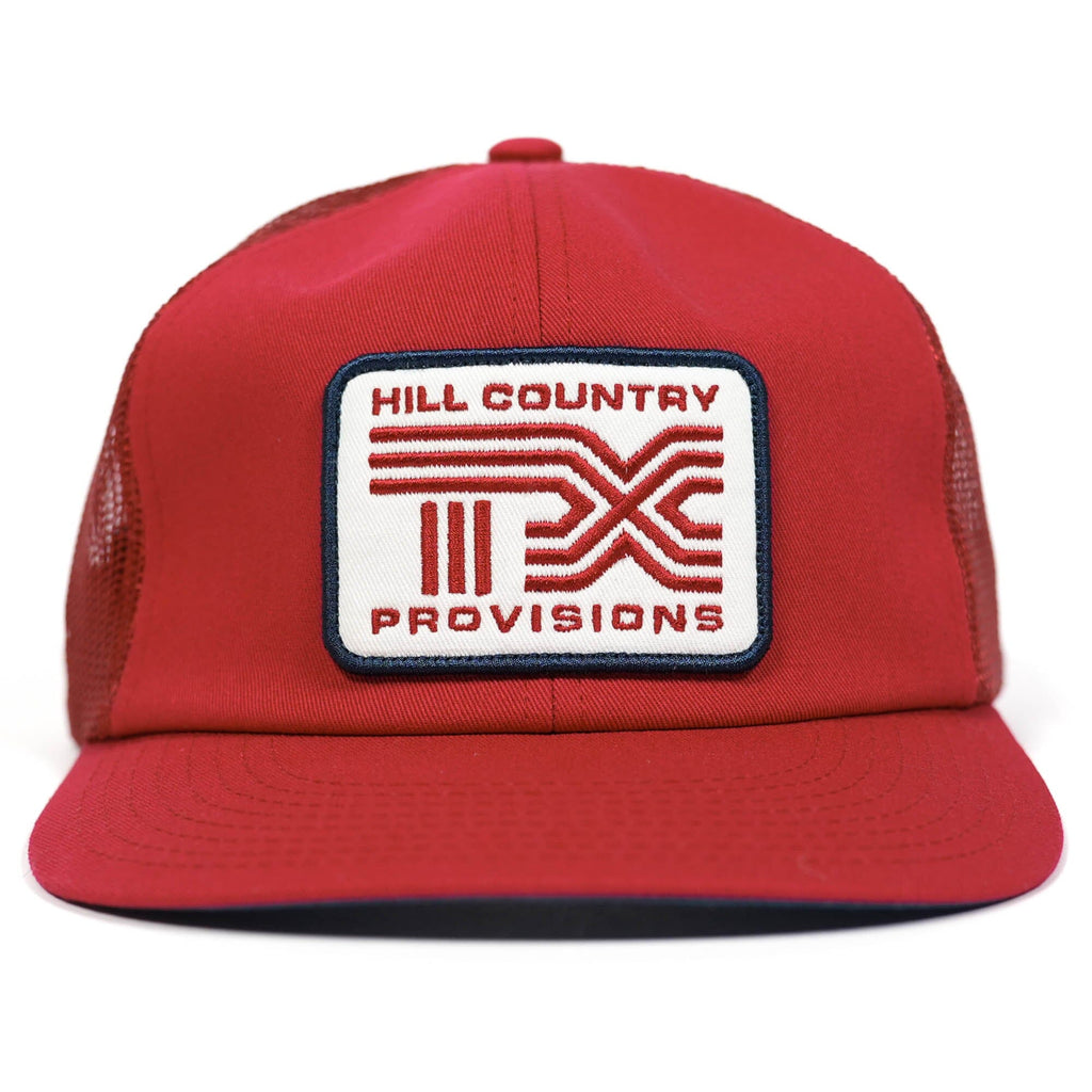 Crossroads Meshback Soft Trucker Texas Hill Country Provisions Red 60/40 Poly-Cotton Light Structure