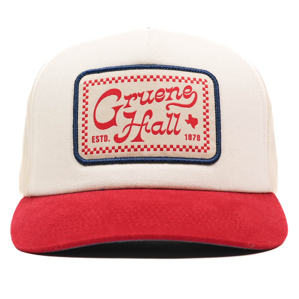 Feed & Seed Meshback Foam Trucker Texas Hill Country Provisions Red/Vintage White Brushed Cotton Twill Firm Foam Structure