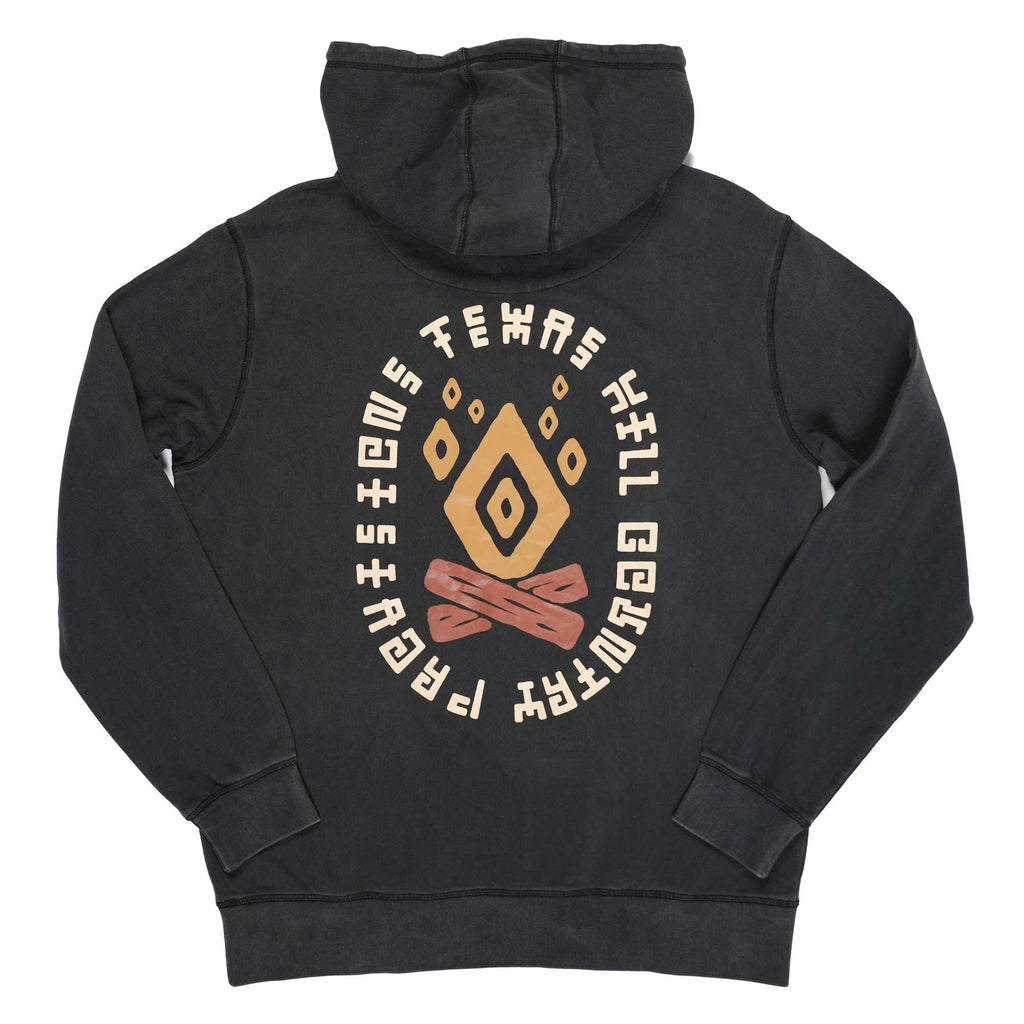 Fractal Fire Campfire Hoodie Texas Hill Country Provisions Vintage Black S 