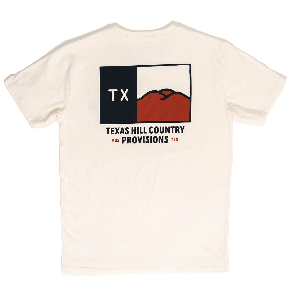 Hill Country Flag Washed Cotton Tee Texas Hill Country Provisions Vintage White S 