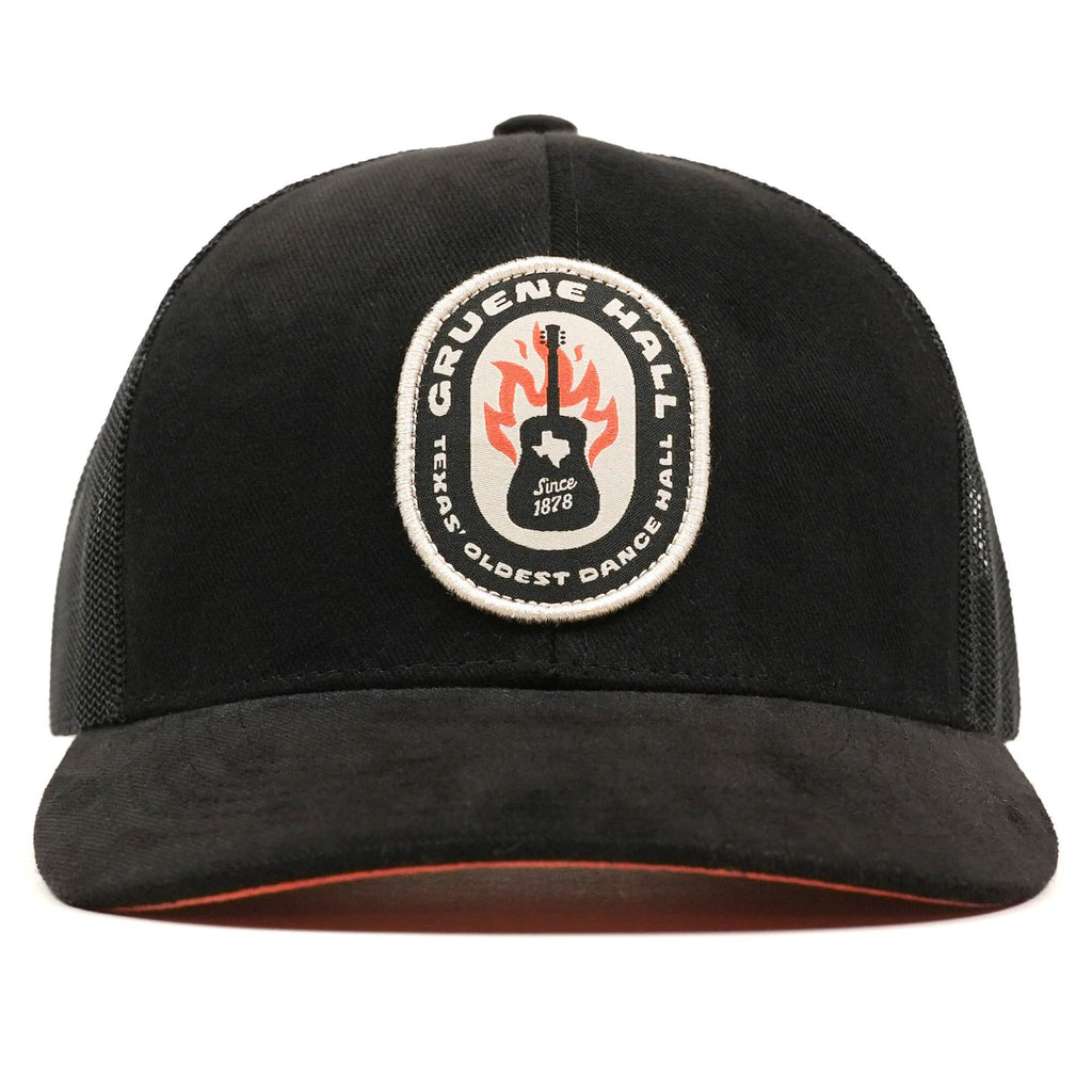 Hot Licks Meshback Firm Trucker Texas Hill Country Provisions Black Brushed Cotton Twill Firm Structure