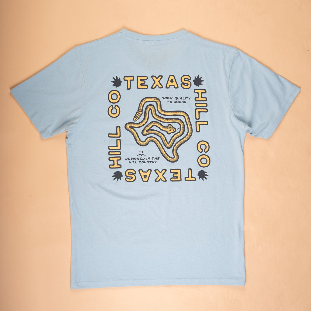 TX Rattler Feather Grass Tee Texas Hill Country Provisions Sky Blue S 