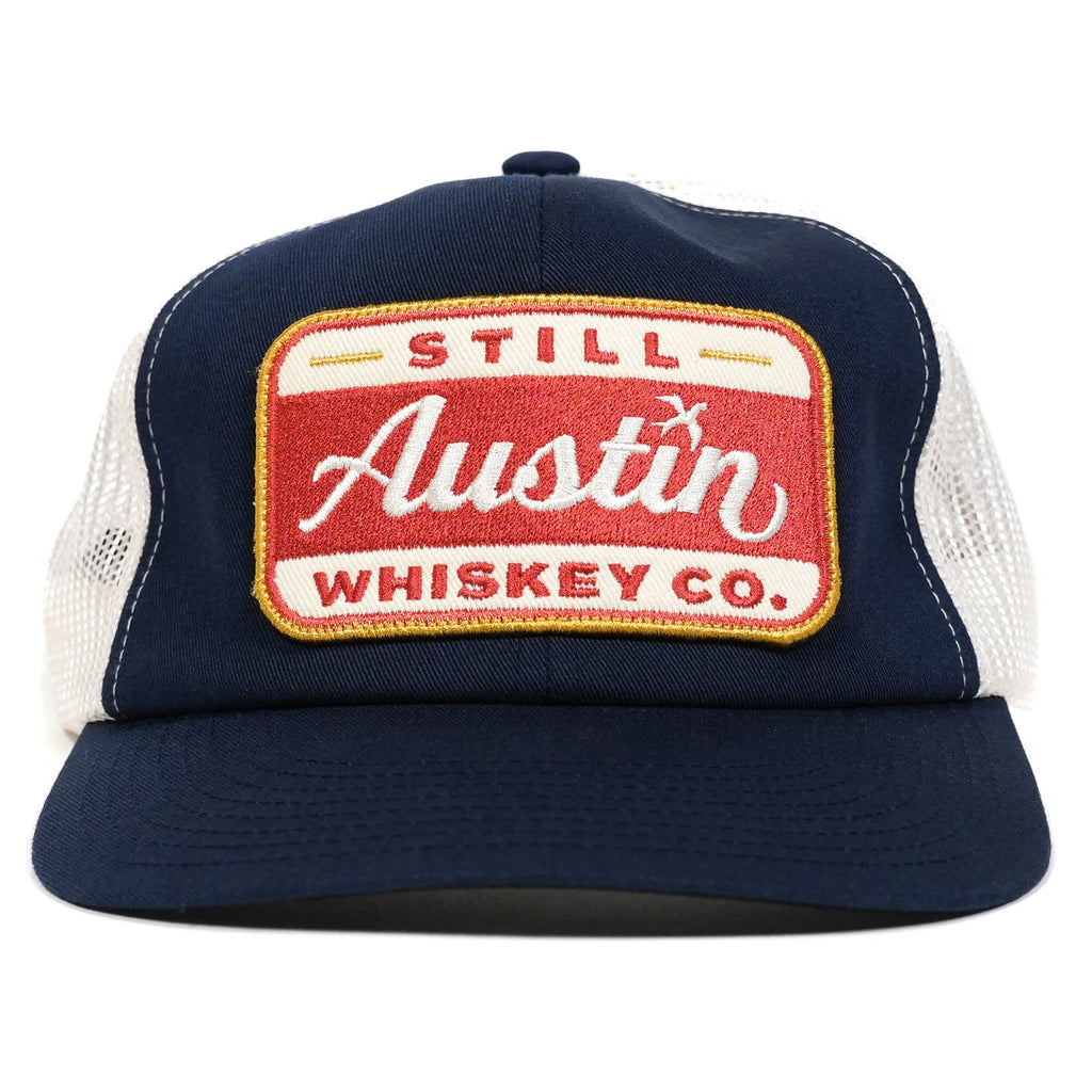Vintage Sign Meshback Soft Trucker Texas Hill Country Provisions Navy/Vintage White 60/40 Poly-Cotton Light Structure